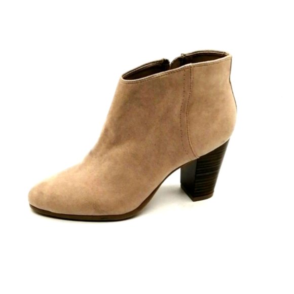 Old Navy Womens High Heel Ankle Boot Cushioned Side Zip Taupe Sz 7 M - Picture 1 of 10